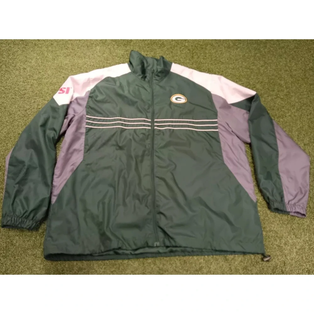 Green Bay Packers Vintage Y2K Reebok Windbreaker Jacket Mens XL NFL Apparel